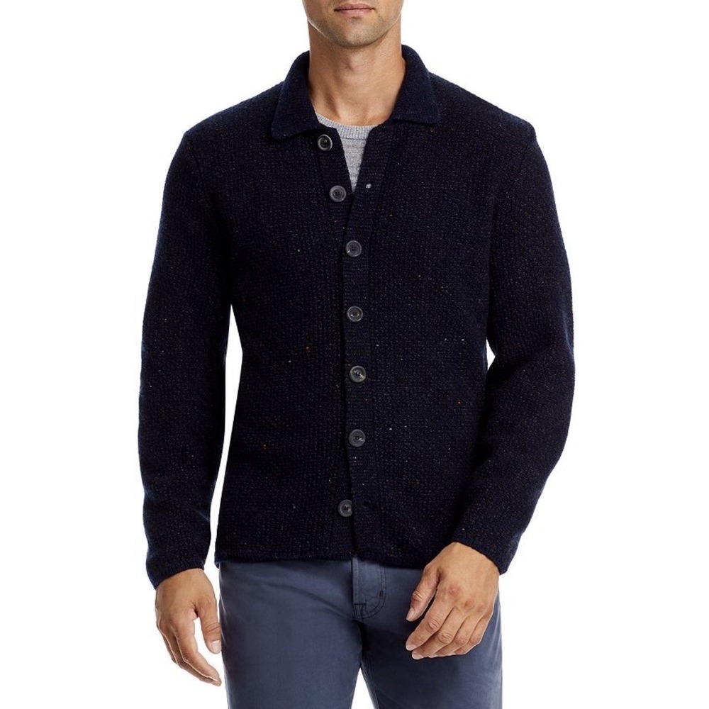 Inis Meáin Bréidín Stitch Merino Wool Cashmere Cardigan Men XL Made Ireland NEW